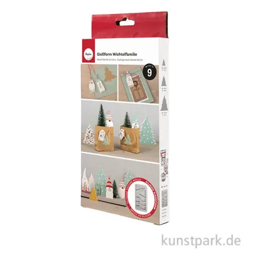 Silikon Gießform - Wichtelfamilie, 9 Motive, 14,5 x 26 x 1 cm Beliebt