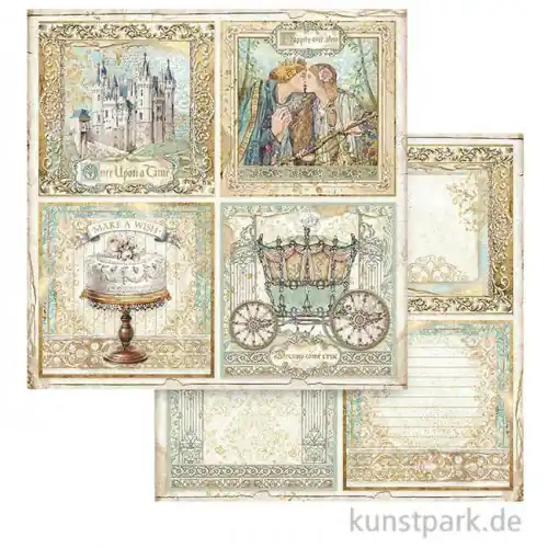 Stamperia Scrappapier - Sleeping Beauty 4 Cards, 30,5x30,5 cm Neuheit