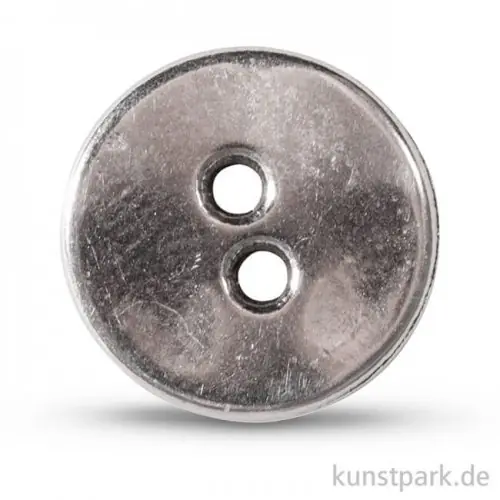 Sonderaktion Knopf - Metall-Zierelement - Silber, 1,4 cm, 1 Stück