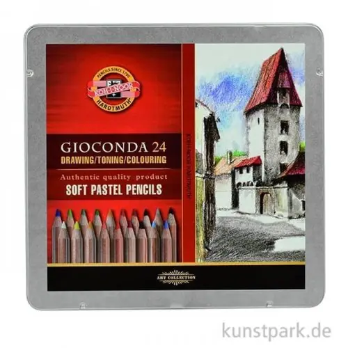 Koh-I-Noor Soft-Pastell Kreidestifte, 24 Stifte im Metalletui Preisreduziert