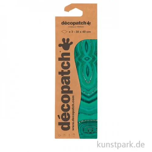 DECOPATCH Papier 863 Marmor Metallic Grün, 3 Stück Weltweiter Versand