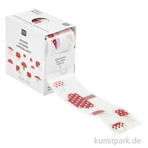 Ab Werk Sticker - Shrooom, Pixel, 120 Aufkleber