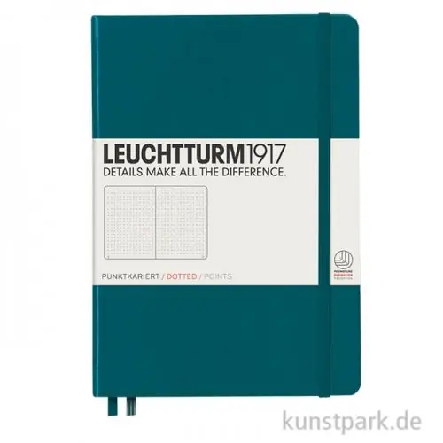 Leuchtturm Notizbuch Hardcover - Pacific Green, DIN A5, Dotted Highlight