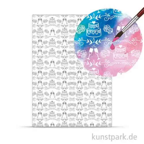 Bestpreis Zauberpapier - Hochzeitstorte, DIN A4, 250 g
