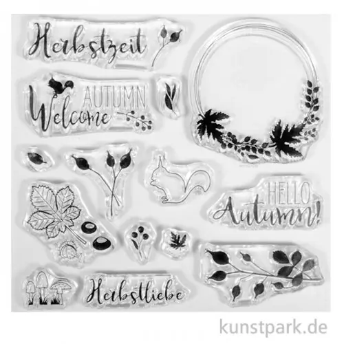 Günstig Clear Stamps - Herbstwald, 14 Motive