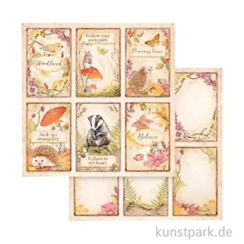 Angebot Stamperia Scrappapier - Woodland 6 Cards, 30,5 x 30,5 cm