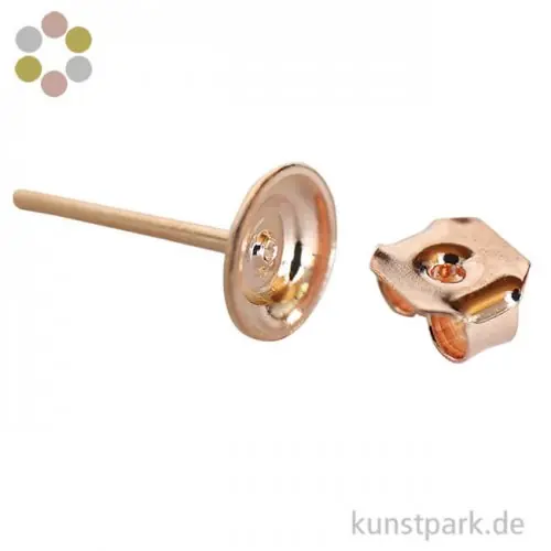 Garantierte Lieferung Ohrstecker mit Platine, 6 mm, 4 Stück