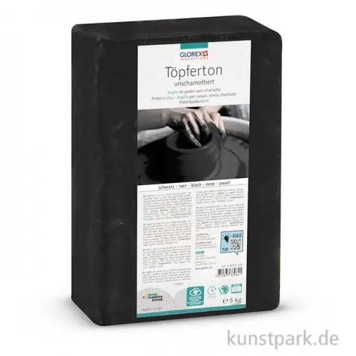 Töpferton unschamottiert 5kg schwarz Top-Preis