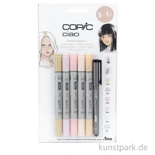 COPIC ciao Set 5+1 - Hautfarben Neue Ware