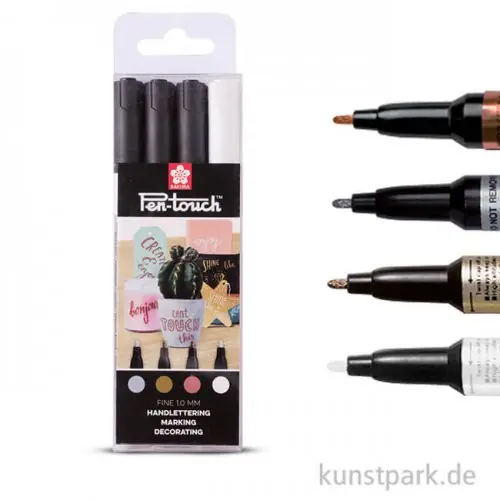 Geld-Zurück-Garantie Sakura Pen-Touch fein - 4 verschiedene Farben