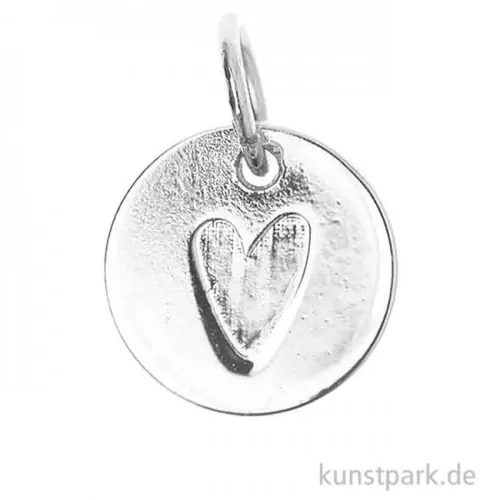 Neu Schmuck-Anhänger Mini-Scheibe - Herz, Silber