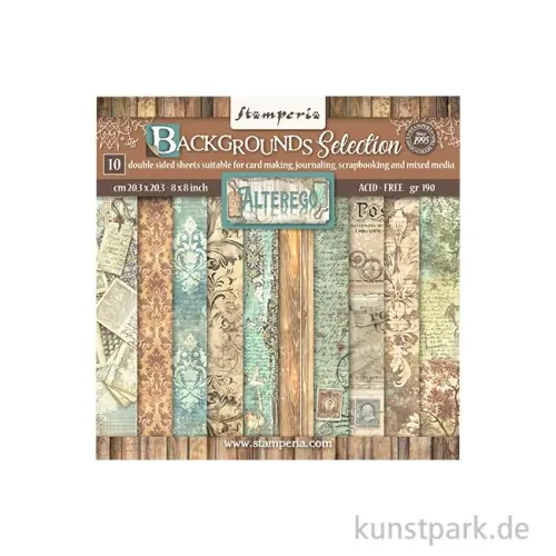 Letzte Chance Stamperia Scrapbooking Pad - Alterego Backgrounds, 20,3 x 20,3 cm