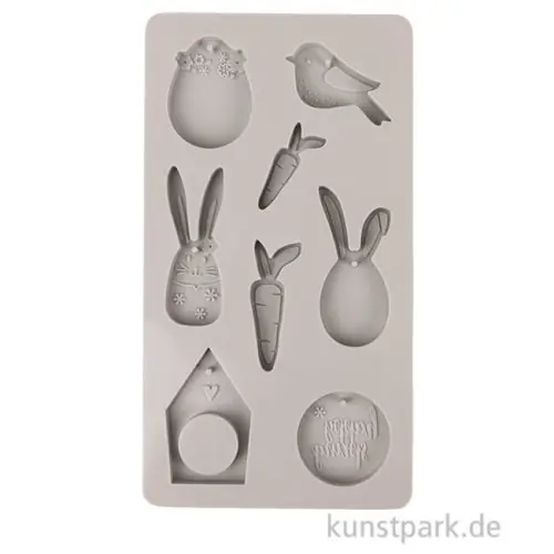 Silikon Gießform - Happy Spring, 8 Motive, 14,5 x 26 x 1 cm Bestpreis