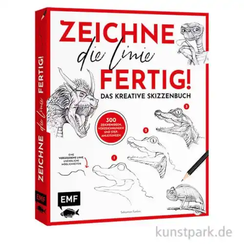 Zeichne die Linie fertig – Das kreative Skizzenbuch, Edition Fischer Saisonangebot