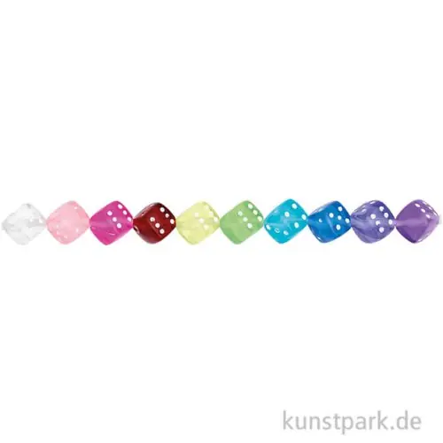 Kostenloser Rückversand Würfel Perlen, Multicolor, 8x8x8 mm, 27 Stück