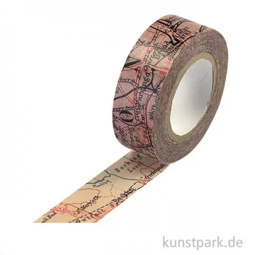 Markenware Washitape - Map 5, 15 mm, 10 m
