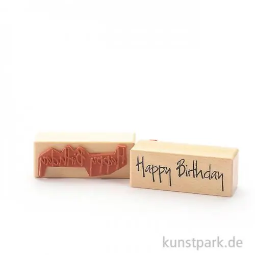 Stempel - Happy Birthday - 3x8 cm Handgefertigt
