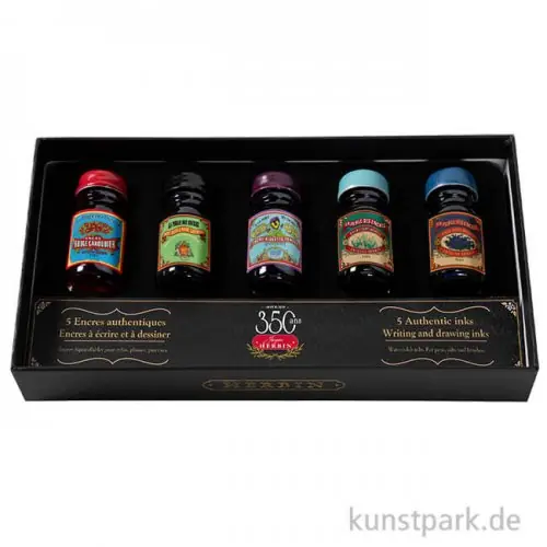 Handgefertigt HERBIN Geschenkset 350 Jahre mit 5 x 10 ml Jubiläumstinten