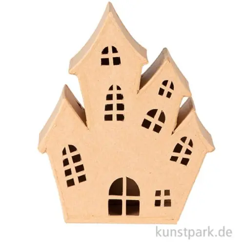 Premium Pappmaché Geisterhaus, 8 x 16,5 x 19,5 cm
