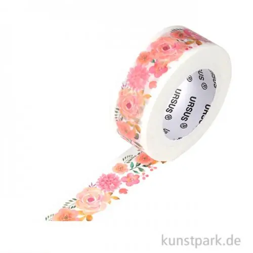 Beliebt Motiv-Klebeband Washitape - Blütenzauber, 15 mm, 10 m