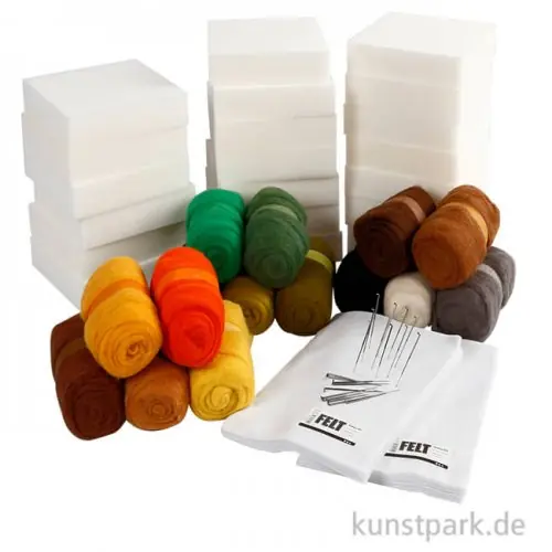 XXL Set - Bastelmaterial zum Filzen für ca. 20 Personen Sonderangebot