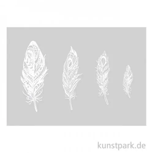 Schablone Mandala-Federn DIN A5, inklusive Rakel Sichere Zahlung