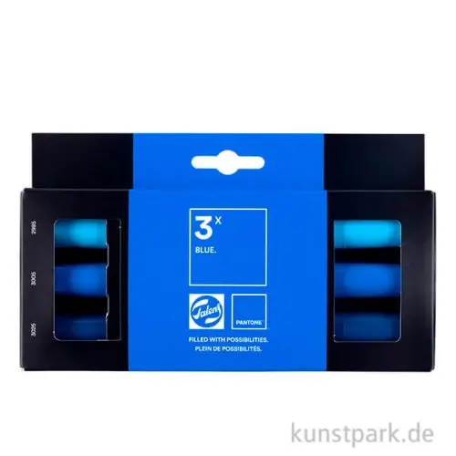 Talens Pantone Marker Set - 3 Blue Farben Markenware