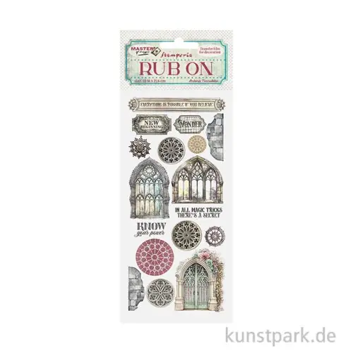 Geld-Zurück-Garantie Stamperia Rub On Transferfolie - Master of Magic Gothic Windows