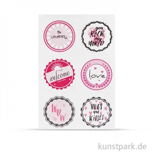 Nur Heute Sticker - Hugs + Kisses, 24 Stück sortiert