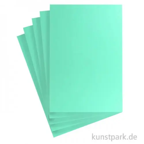 Original Briefkartenkarton Gerippt, DIN A4, 5 Blatt, Mint, 220g