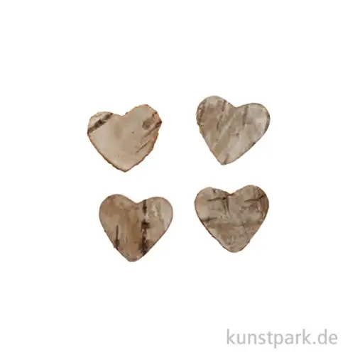 Exklusiv Birkenrinde Herzen, 15 Stück, 3 cm
