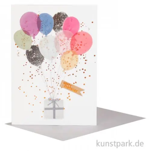 Online Kaufen Good old friends - Bunte Ballonkarte, Happy Birthday