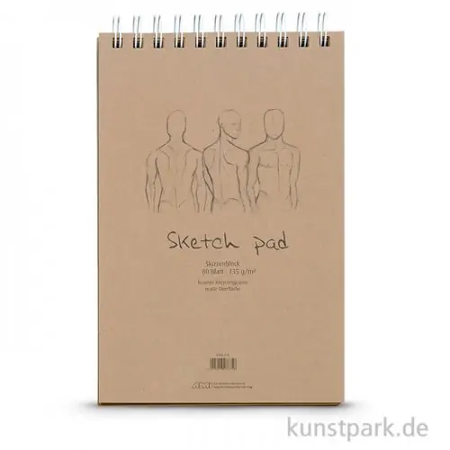 Sketch Pad - Kraftpapier Block, Spiral, 80 Blatt, 135g Mengenrabatt