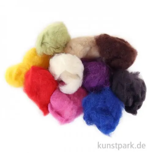 Schafwolle - Mix mit 10x10g sortiert Kostenfreie Lieferung