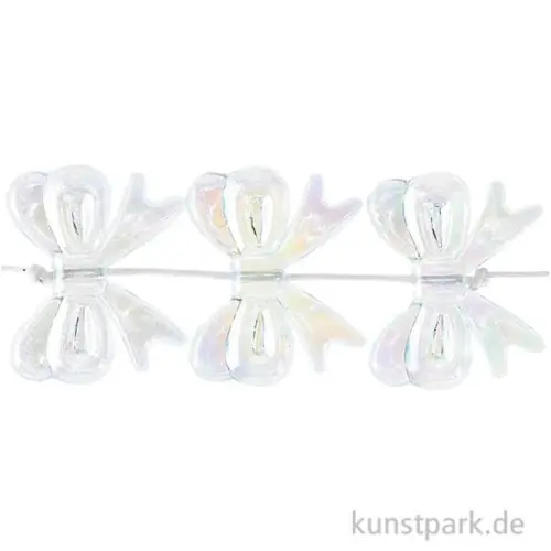 Schleifen Perlen, Holographisch, 23x29x6 mm, 6 Stück Mengenrabatt