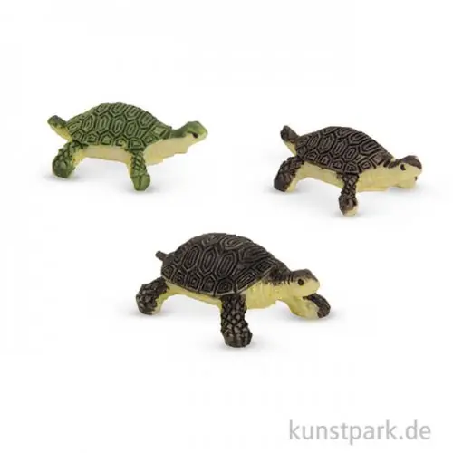 Miniatur-Schildkröten, 1,2 cm, 3 Stück sortiert Geprüft