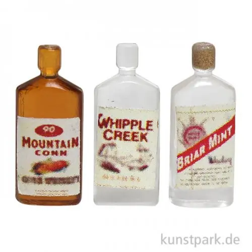 Miniatur Rumflaschen, sortiert, 1,8 x 0,7 cm, 3 Stück Top-Preis