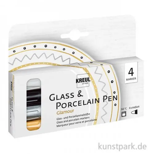KREUL Glass & Porcelain Pen - Glamour Set mit 4 Stiften Bestpreis