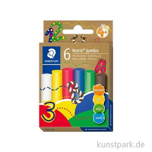 Staedtler Noris Jumbo Plastilin-Knete, 6 Standardfarben Meistverkauft