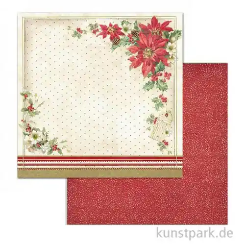 Stamperia Scrappapier - Poinsettia 30,5 x 30,5 cm Mega-Angebot