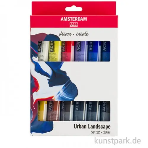 Direktkauf Talens AMSTERDAM Acrylfarben Set mit 12 x 20 ml - Urbane Farben