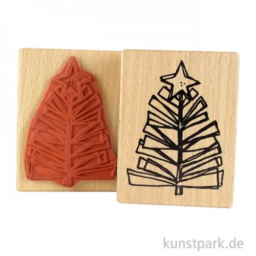 Stempel - Stilisierter Weihnachtsbaum mit Stern - 6x8 cm Abverkauf