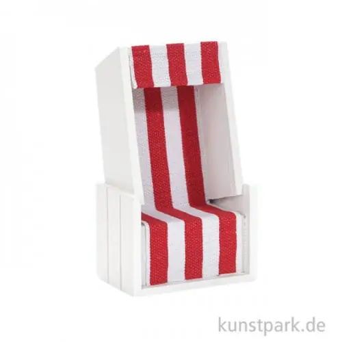 Top-Preis Mini Strandkorb - Rot-Weiß, 12x7x4,5 cm