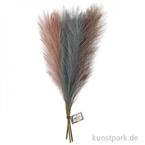 Premium Künstliches Pampasgras, Staubblau, Frosted Lila, Altrosa, Länge 50 cm