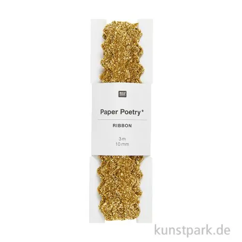 Sale Glitzerband - Wellig Gold, 11 mm x 3 Meter