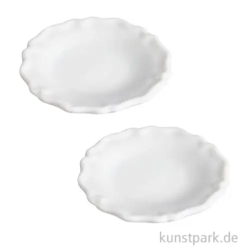 Online Kaufen Miniatur Teller, Weiß, Keramik, ca. 3 cm, 2 Stück