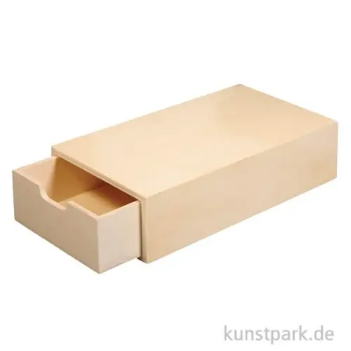 Holz Schatulle mit ausziehbarem Innenfach, 20 x 10 x 5 cm Letzte Chance