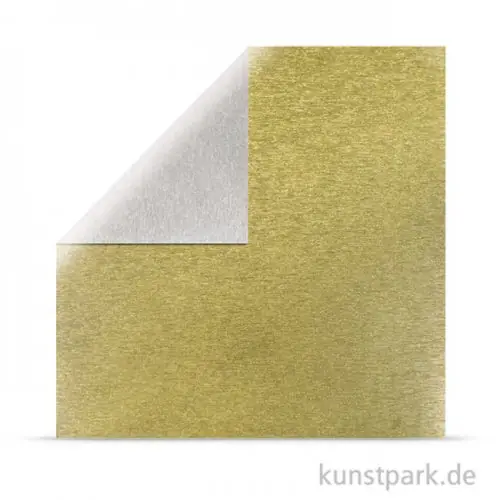 Metalleffekt gebürstet Silber-Gold - Scrapbookingpapier Highlight