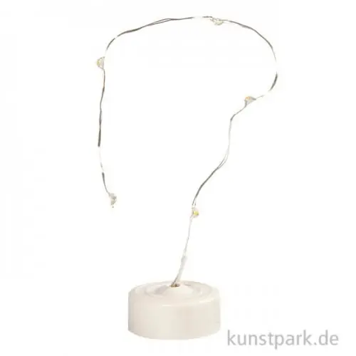 LED-Lichterkette mit Standfuß für Glasglocken, Länge 27 cm Preisknaller