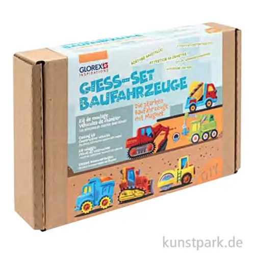 DIY Set - Baufahrzeuge gießen mit Form, Gießpulver + Zubehör Echt